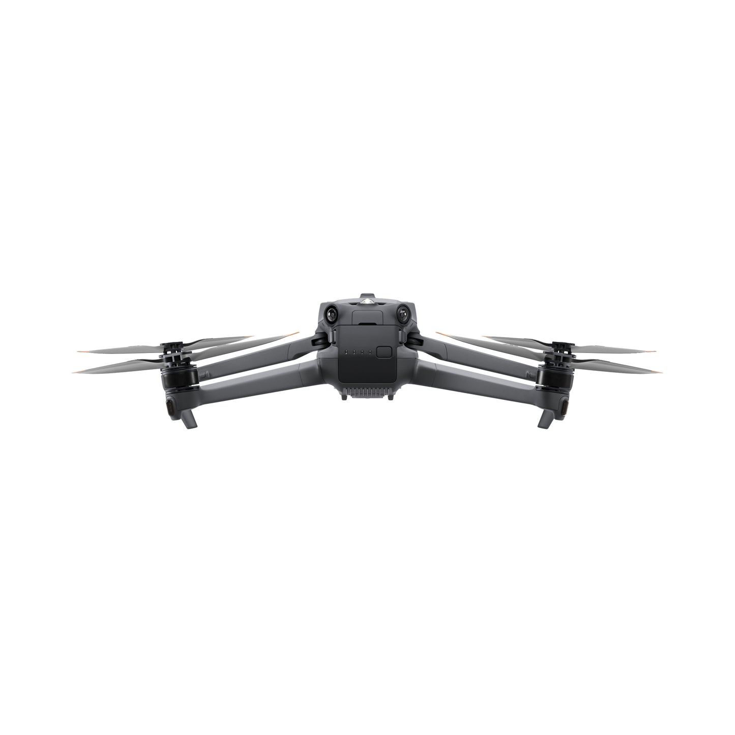 Side view of DJI Mavic 3E drone in mid-flight showcasing compact design