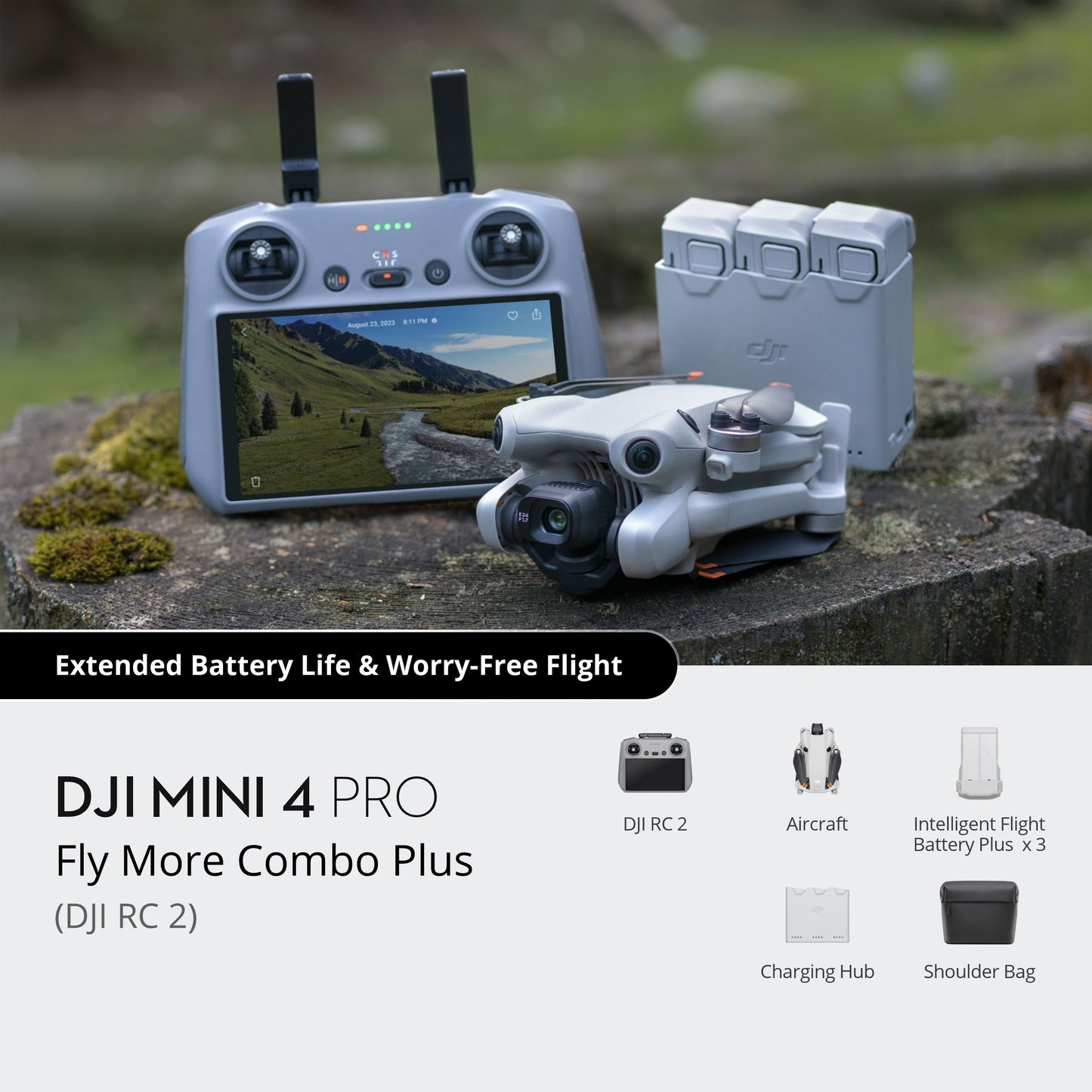 DJI Mini 4 Pro Fly More Combo Plus with RC-N2 controller and extra batteries