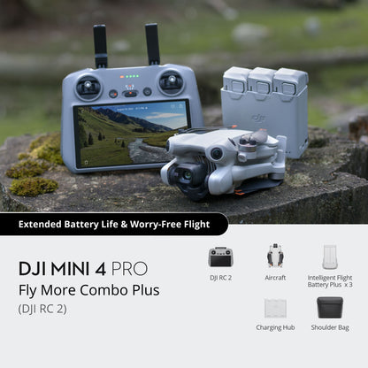 DJI Mini 4 Pro Fly More Combo Plus with RC-N2 controller and extra batteries