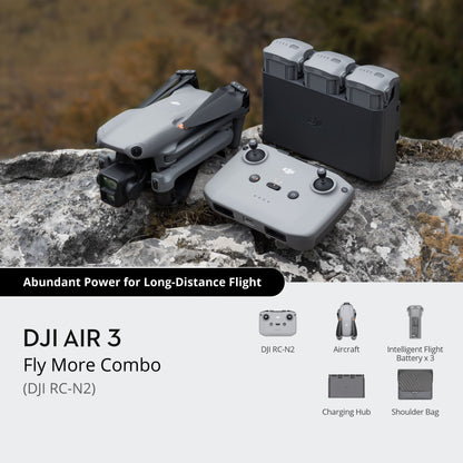 DJI Air 3 Fly More Combo with extra batteries and remote controller
