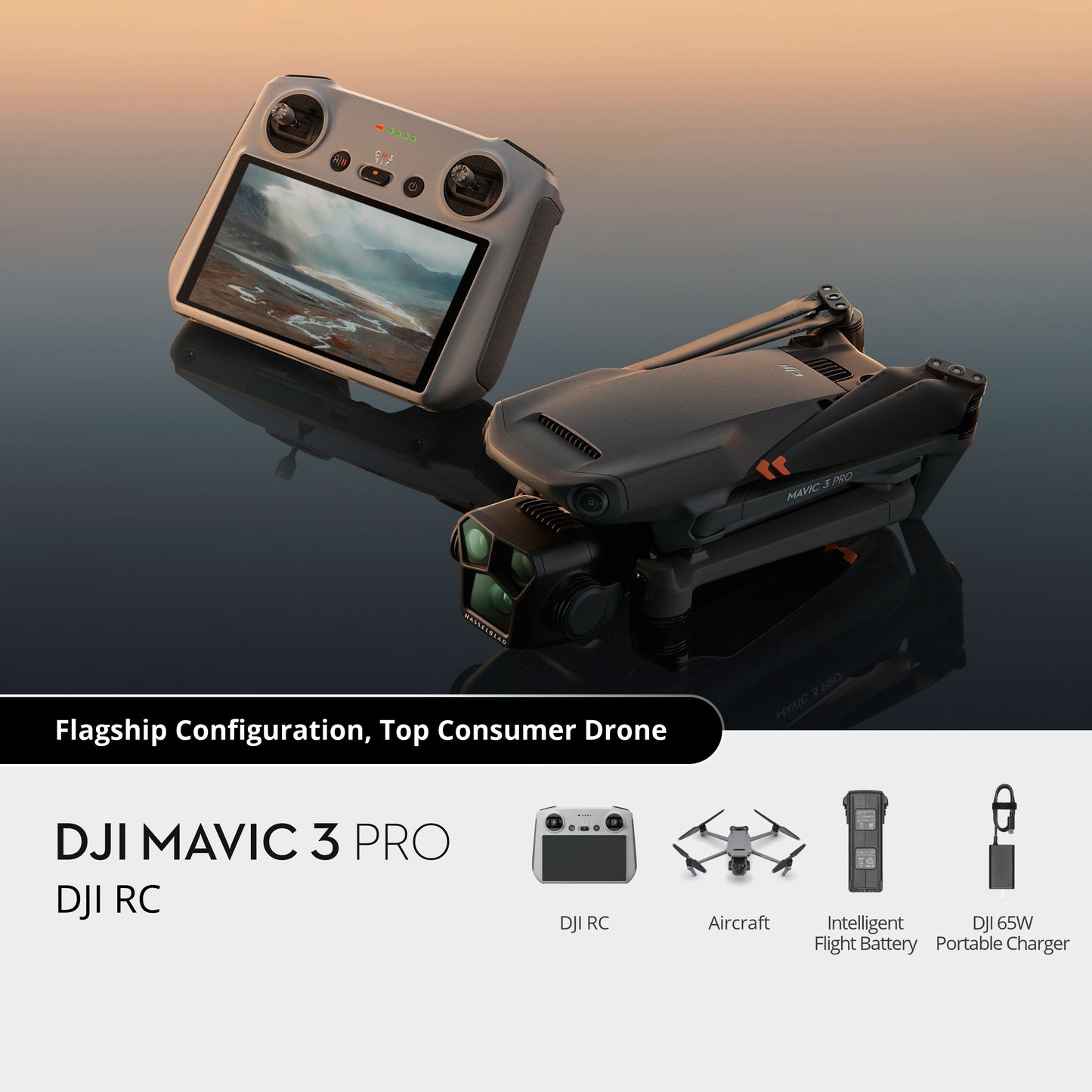 DJI Mavic 3 Pro Fly More Combo with DJI RC controller and accessories
