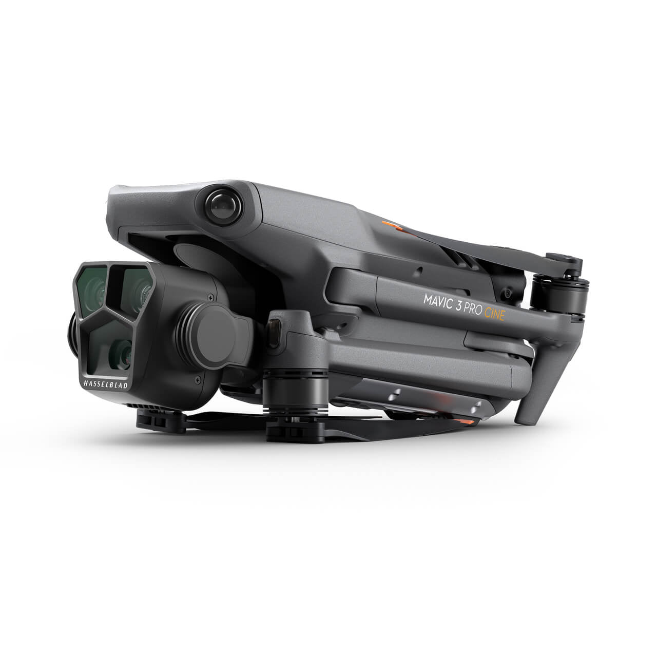 Folded DJI Mavic 3 Pro drone, compact for easy transport
