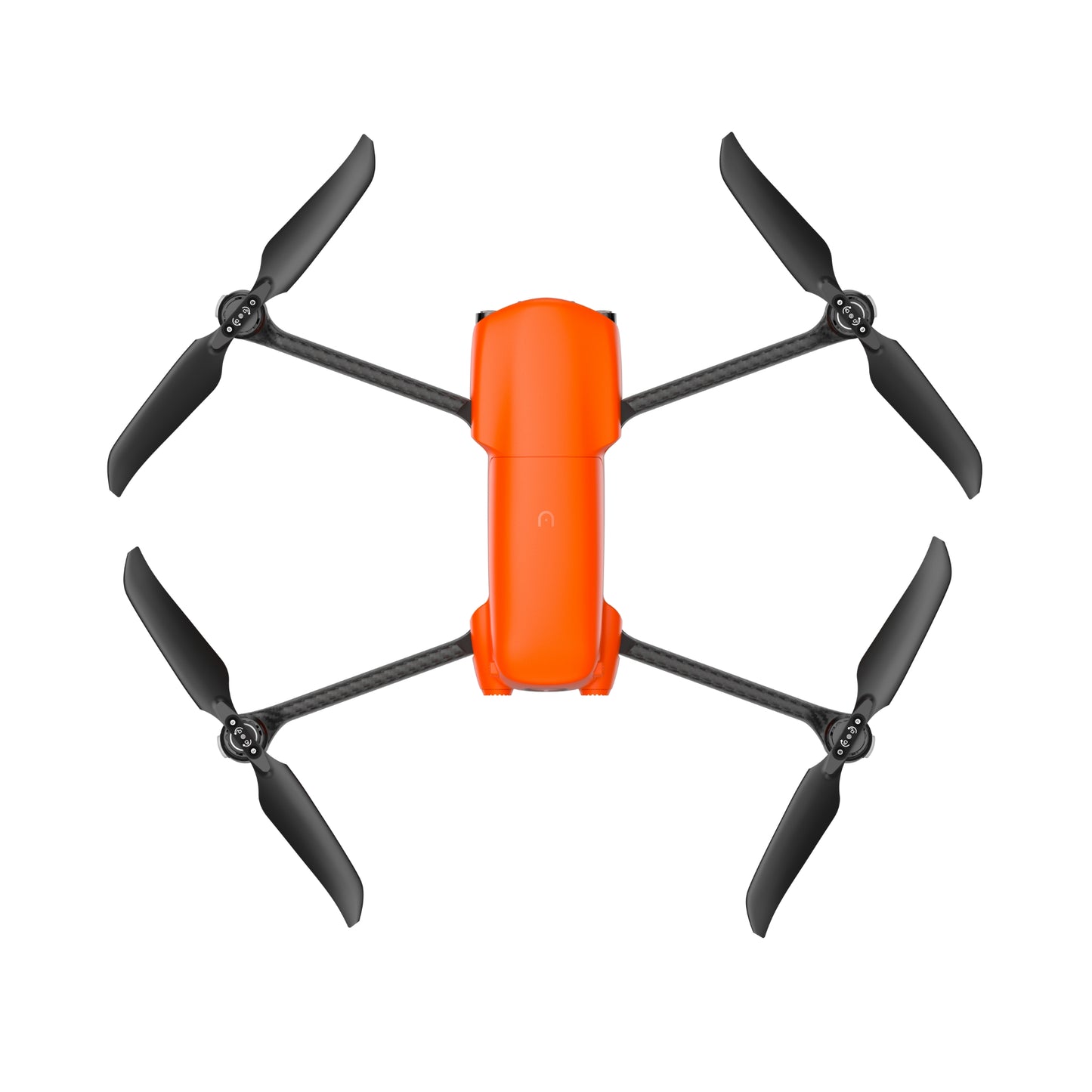 Top-down view of orange Autel EVO Lite drone with extended propellers
