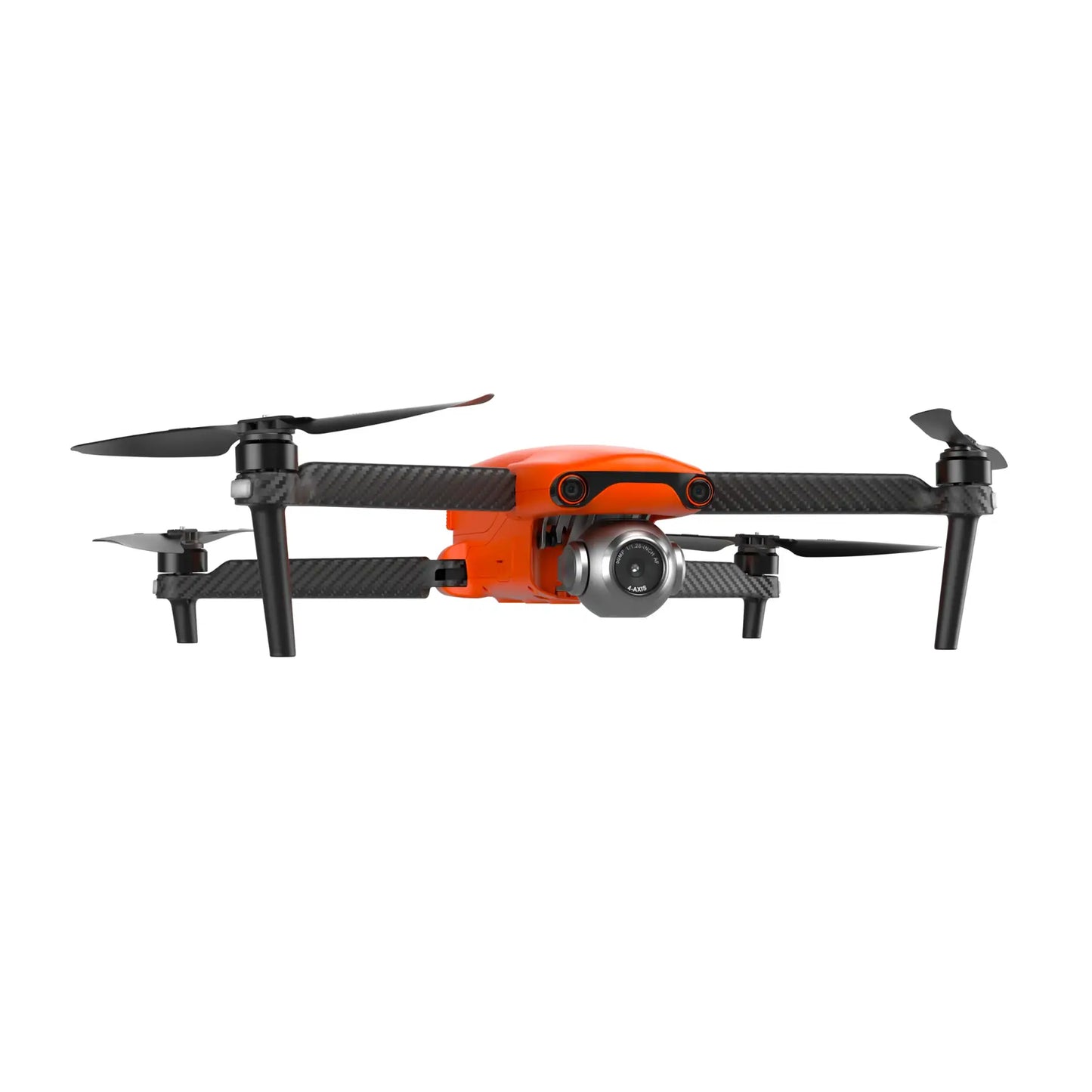 Side view of orange Autel EVO Lite drone in mid-flight