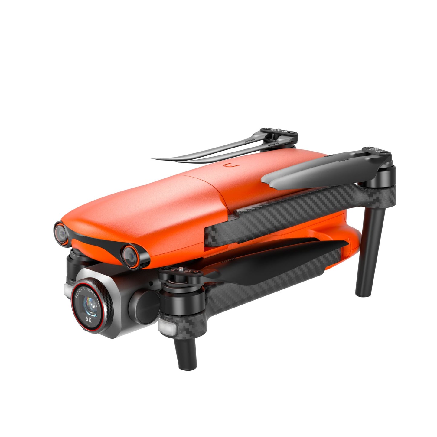 Folded orange Autel EVO Lite drone for easy transport
