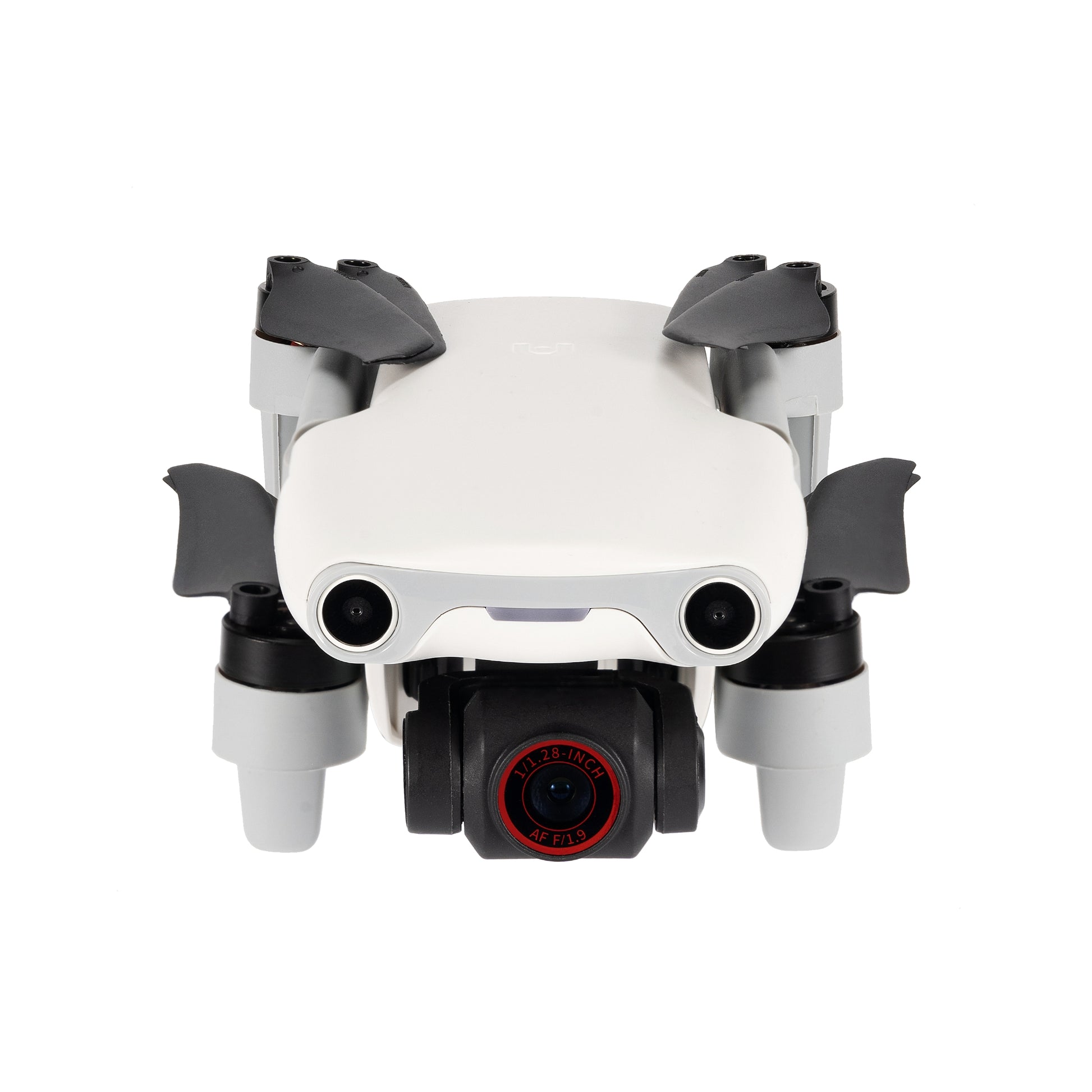 Folded front view of white Autel EVO Nano drone with camera
