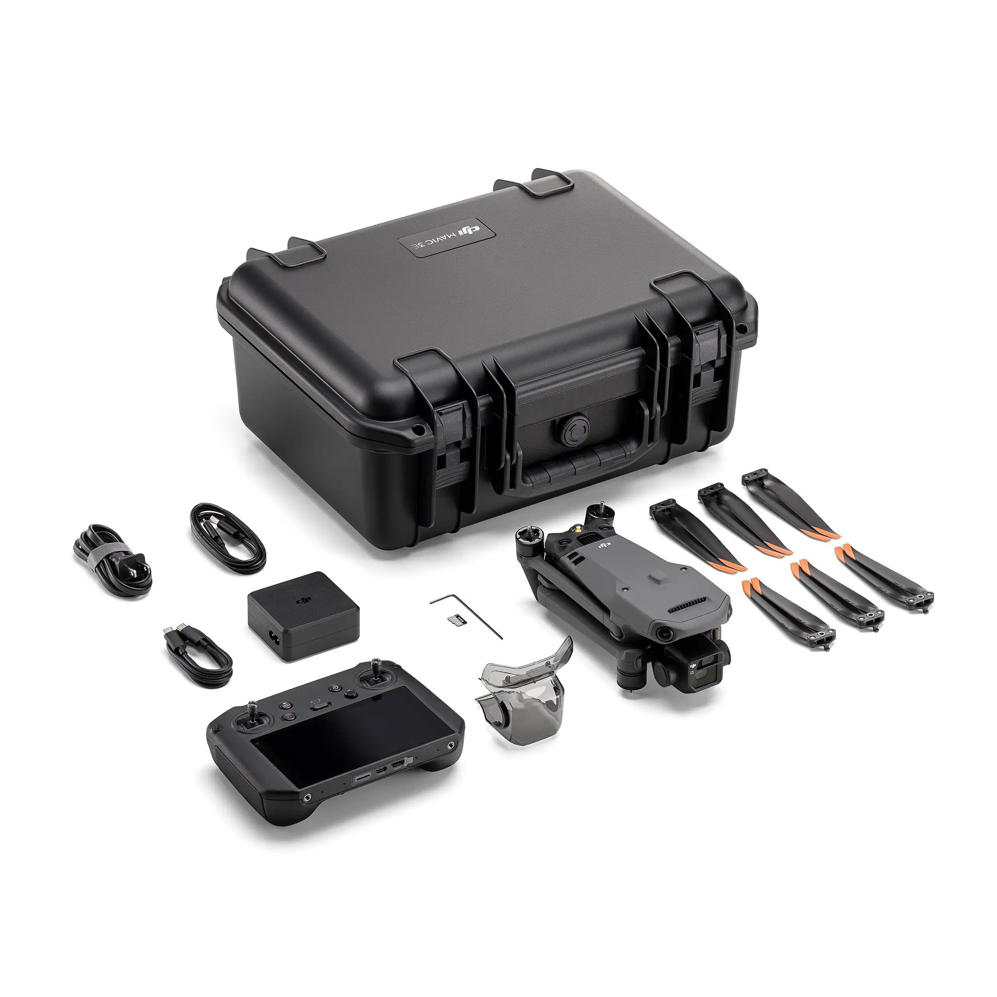 Complete DJI Mavic 3E drone bundle with hard carrying case and accessories