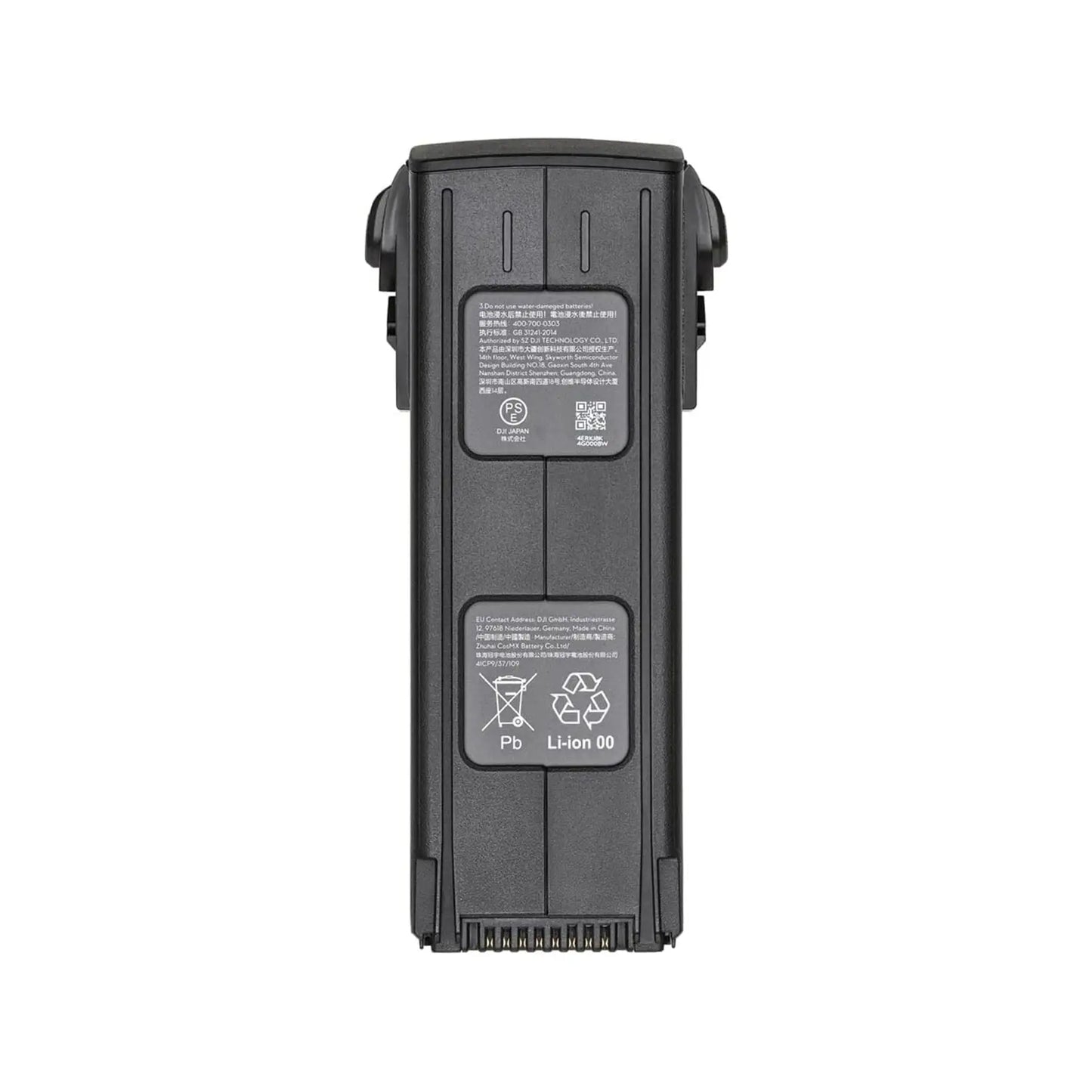 Top view of DJI Mavic 3 intelligent flight battery charging in dual-slot dock