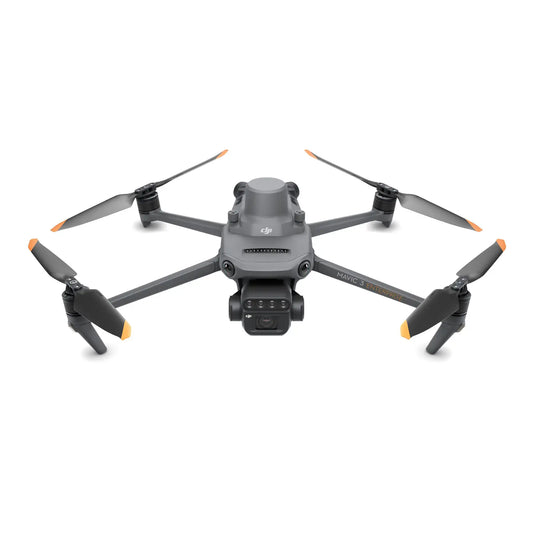 Front view of DJI Mavic 3 Multispectral drone with extended propellers for multispectral imaging