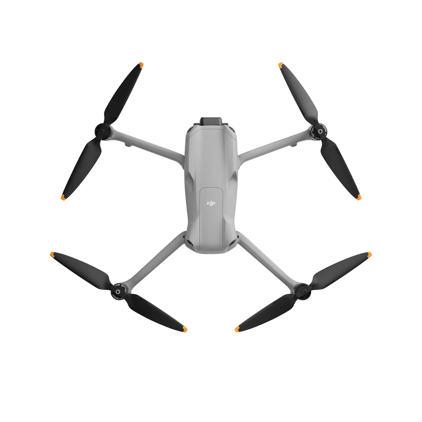 Top-down view of DJI Air 3 drone with extended propellers