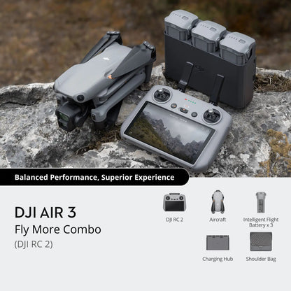 DJI Air 3 Fly More Combo featuring additional accessories for long-distance flights