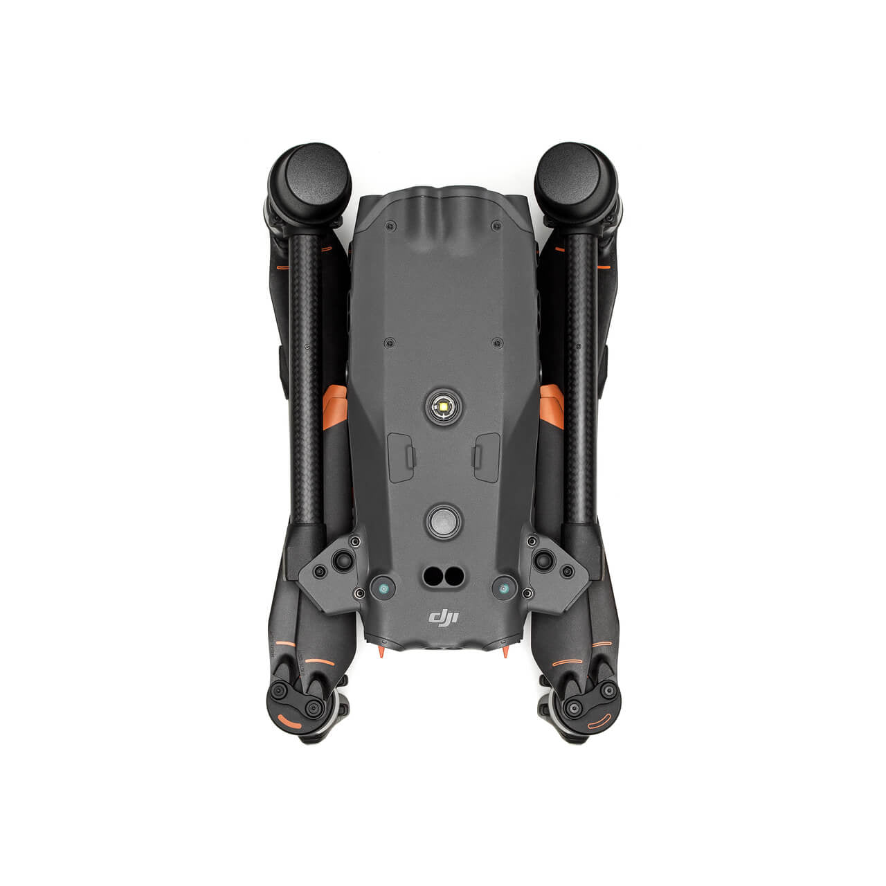 Top-down view of folded DJI Matrice 30 drone for compact storage