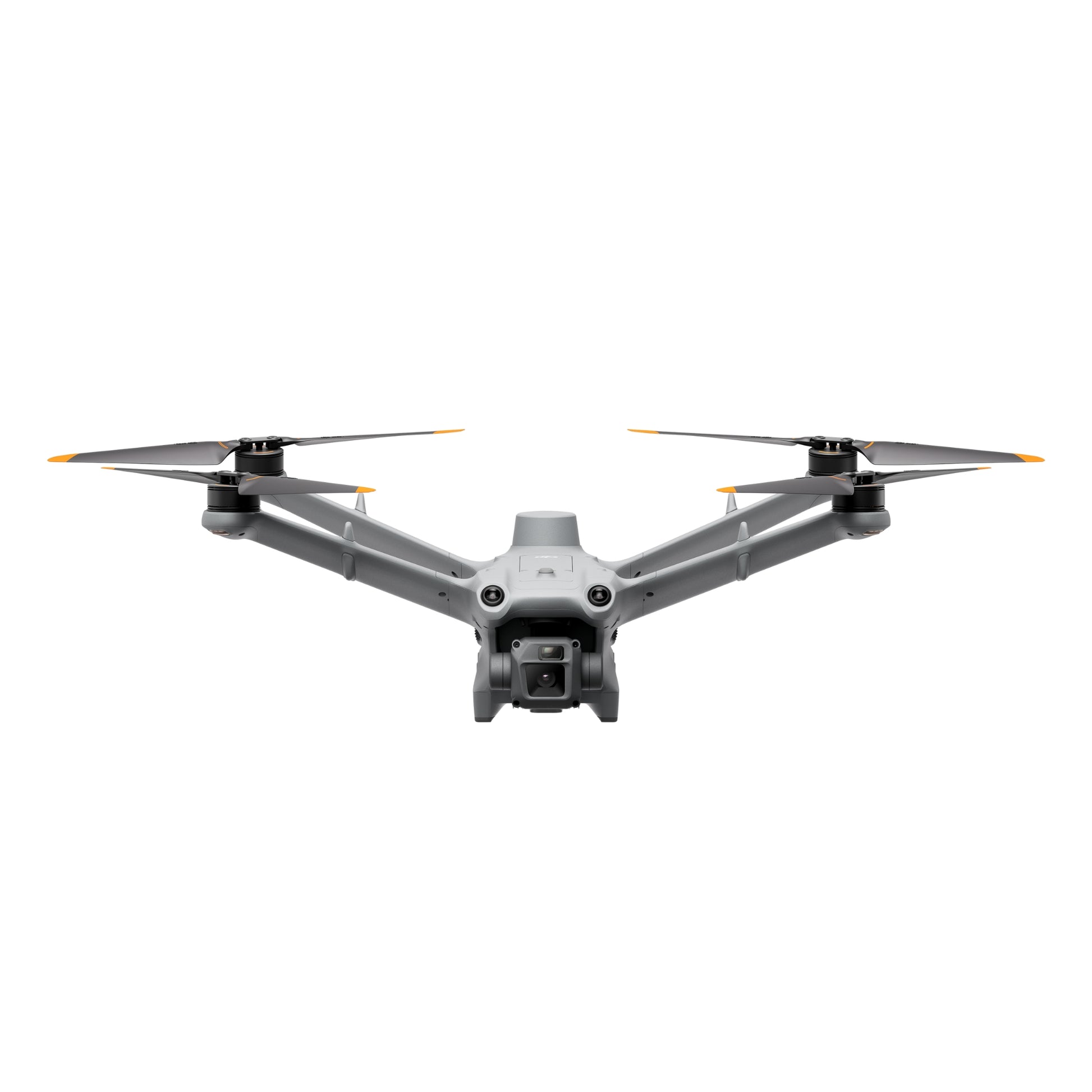 Side view of DJI Matrice 3D drone showing propellers extended and body structure
