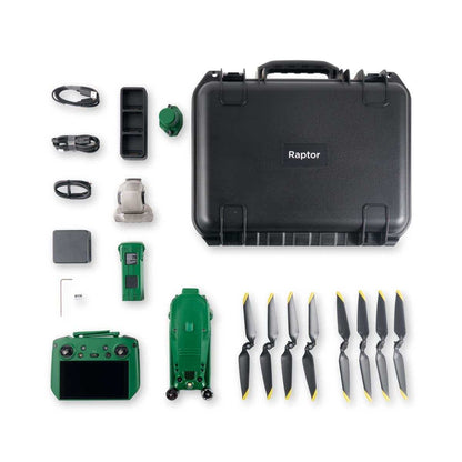 Anzu Raptor drone bundle stored in hard carrying case with accessories