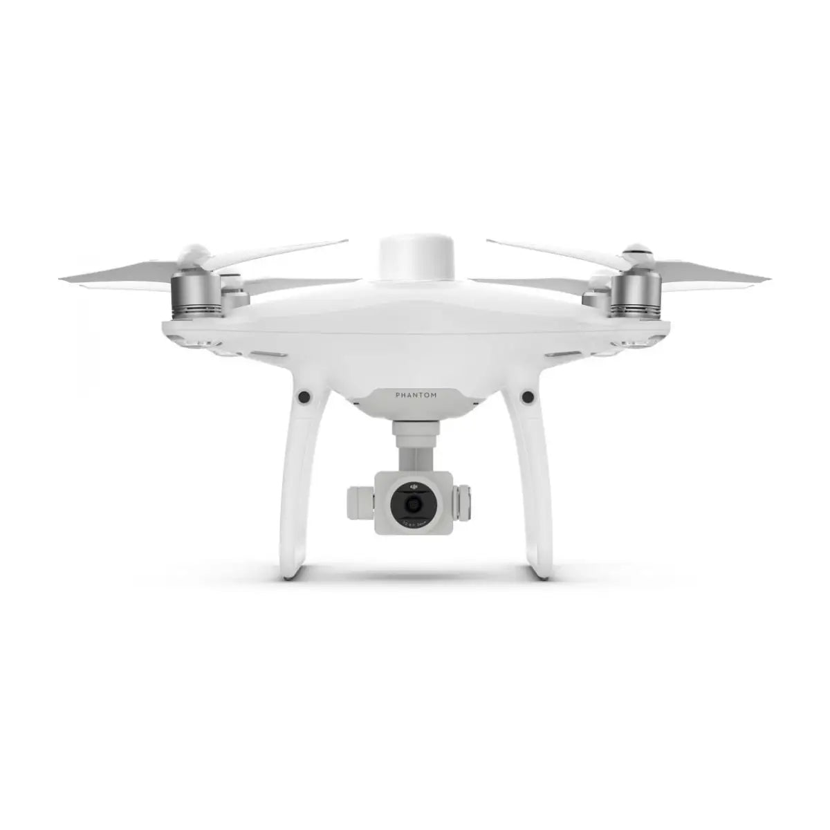 Front view of the DJI Phantom 4 RTK with propellers and camera system visible