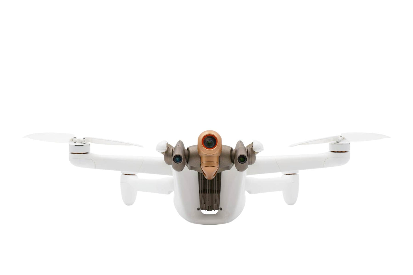 Front view of Parrot Anafi AI drone with sensors and camera
