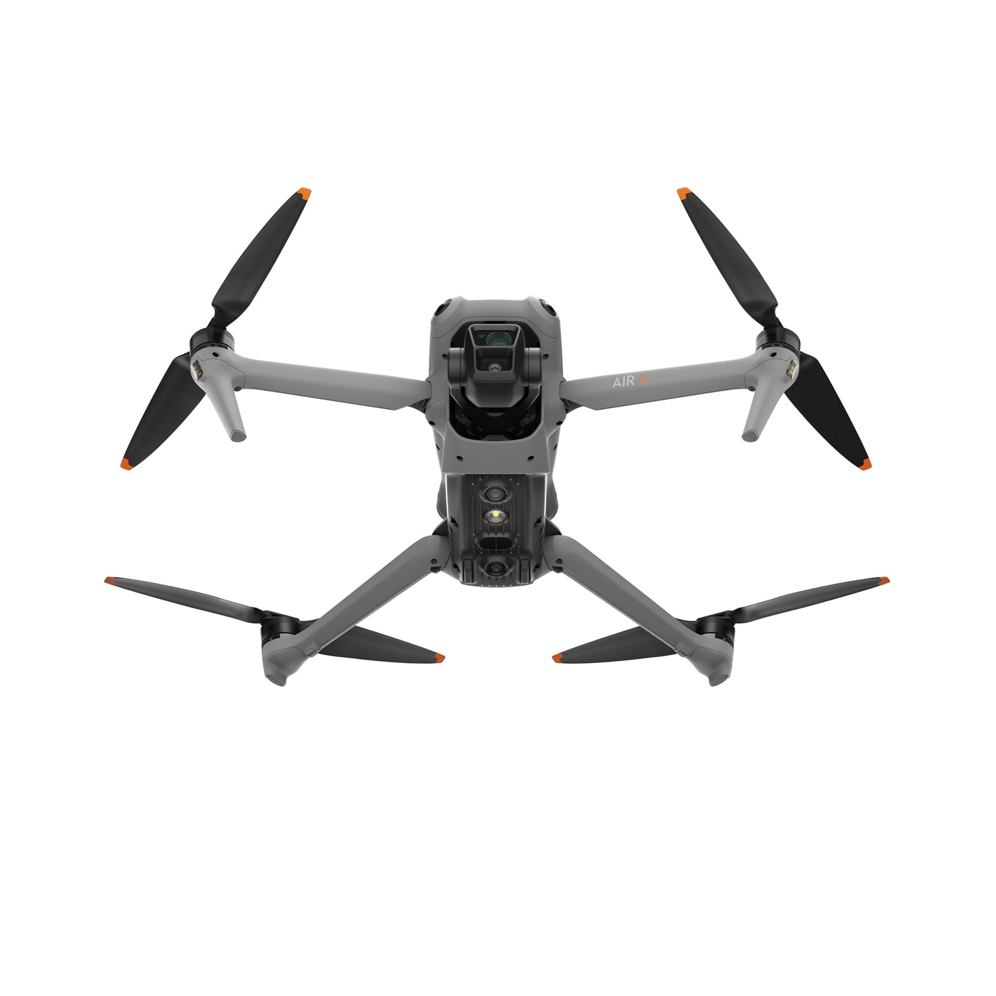 Underside view of DJI Air 3 drone with dual-camera system
